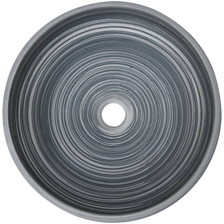 Handfat grå rund Φ41x14 cm keramik vidaXL – bild 4