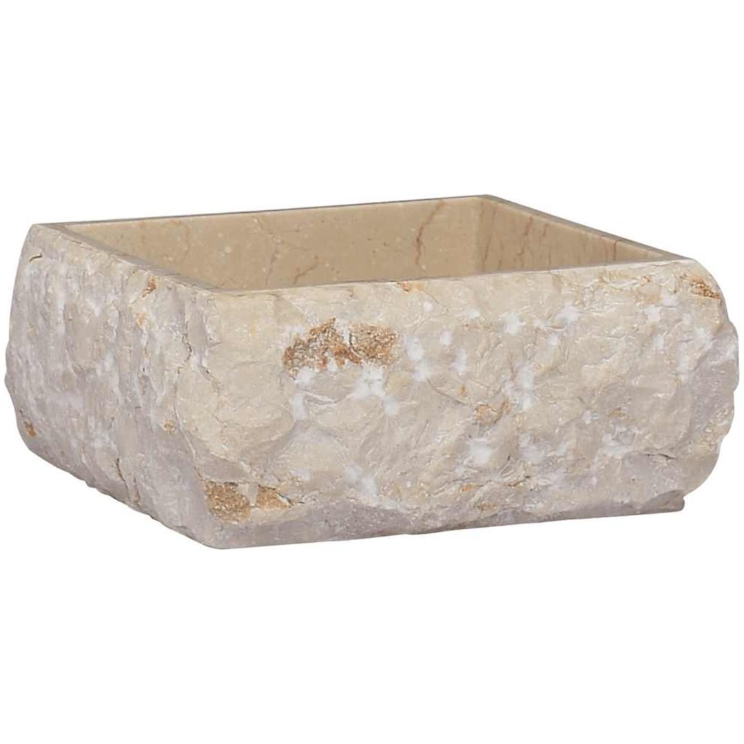 Handfat gräddvit 30x30x13 cm marmor vidaXL – bild 2