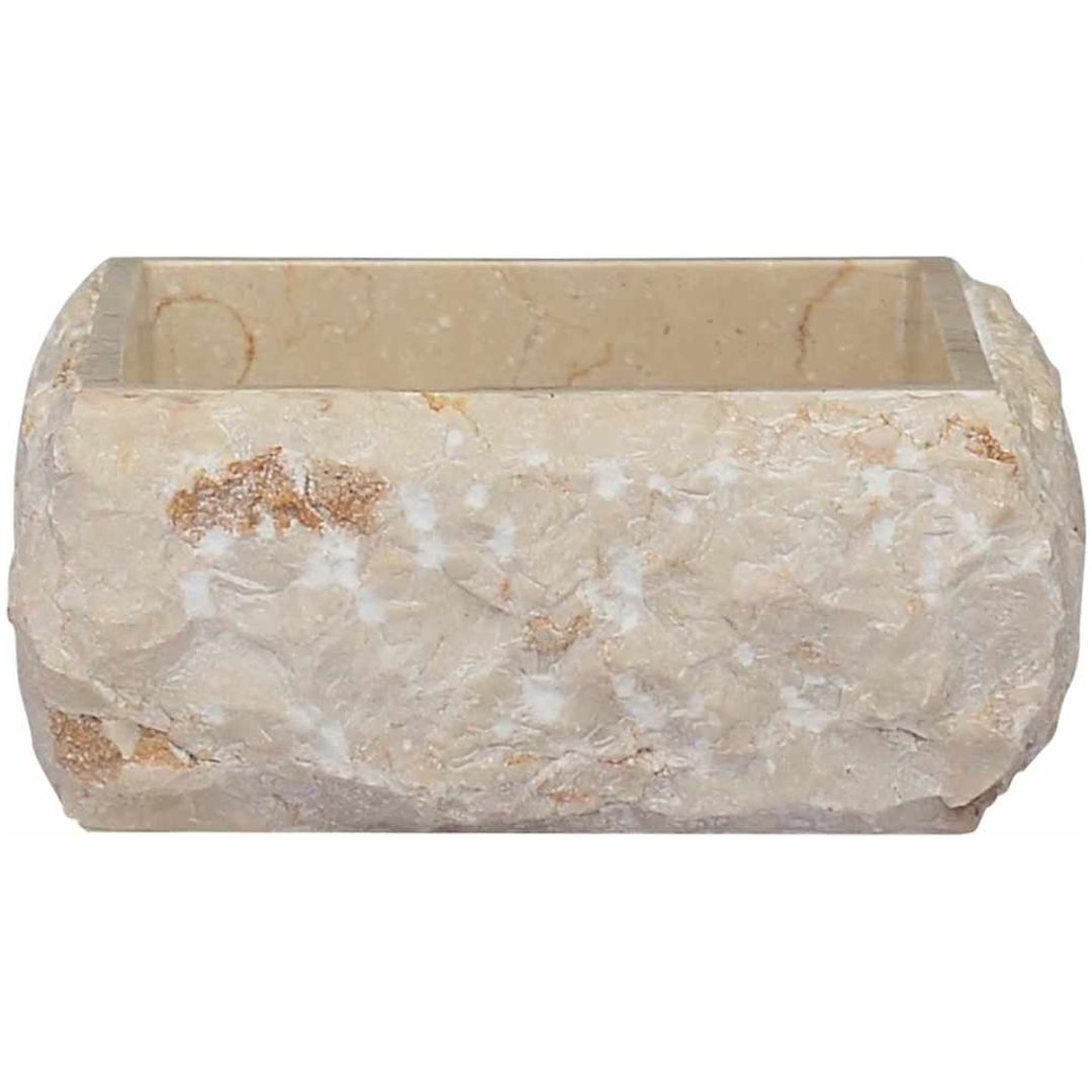 Handfat gräddvit 30x30x13 cm marmor vidaXL – bild 4