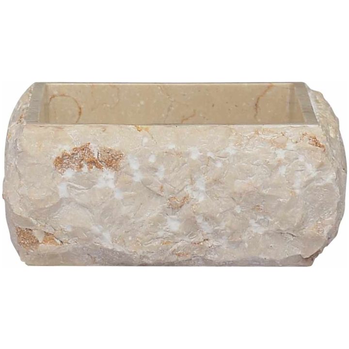 Handfat gräddvit 30x30x13 cm marmor vidaXL – bild 4