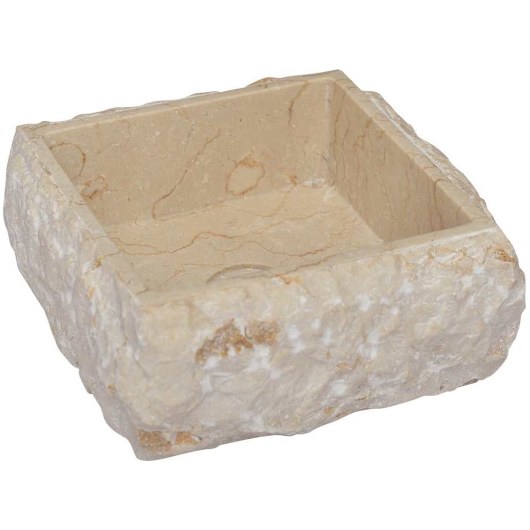 Handfat gräddvit 30x30x13 cm marmor vidaXL – bild 5