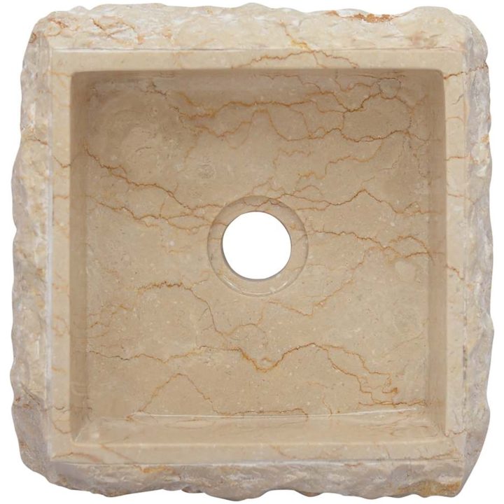 Handfat gräddvit 30x30x13 cm marmor vidaXL – bild 6