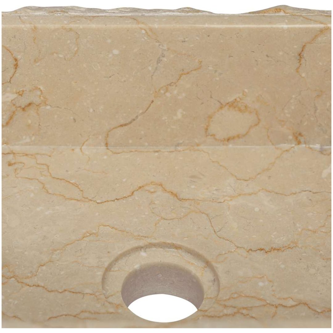 Handfat gräddvit 30x30x13 cm marmor vidaXL – bild 8