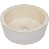 Handfat gräddvit ⌀40x15 cm marmor vidaXL – miniatyr 2