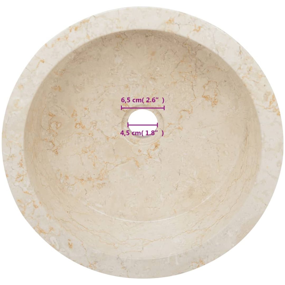 Handfat gräddvit ⌀40x15 cm marmor vidaXL – bild 11