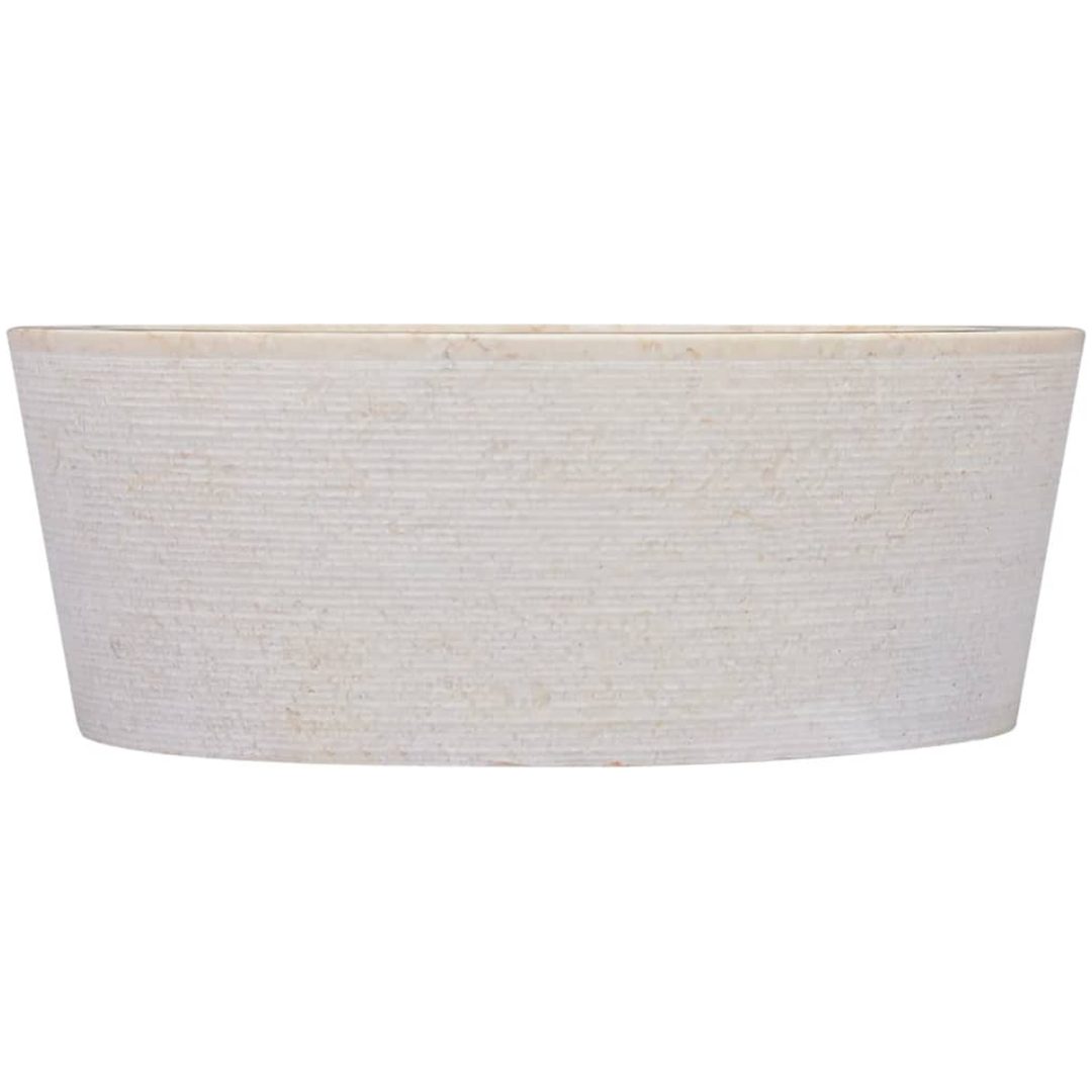Handfat gräddvit ⌀40x15 cm marmor vidaXL – bild 3