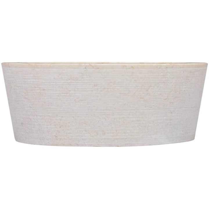 Handfat gräddvit ⌀40x15 cm marmor vidaXL – bild 3