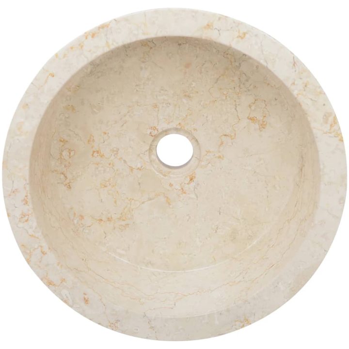 Handfat gräddvit ⌀40x15 cm marmor vidaXL – bild 4