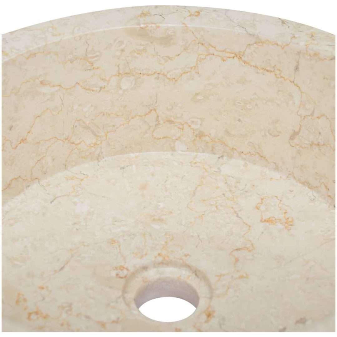 Handfat gräddvit ⌀40x15 cm marmor vidaXL – bild 5