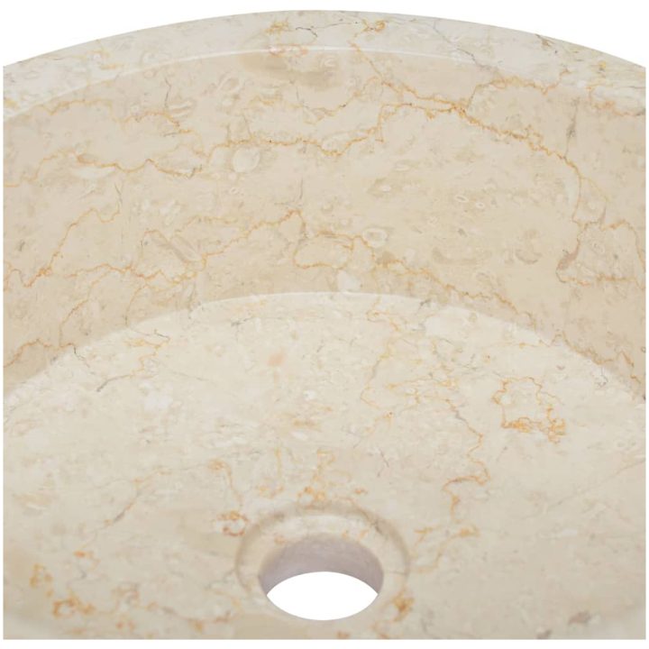 Handfat gräddvit ⌀40x15 cm marmor vidaXL – bild 5