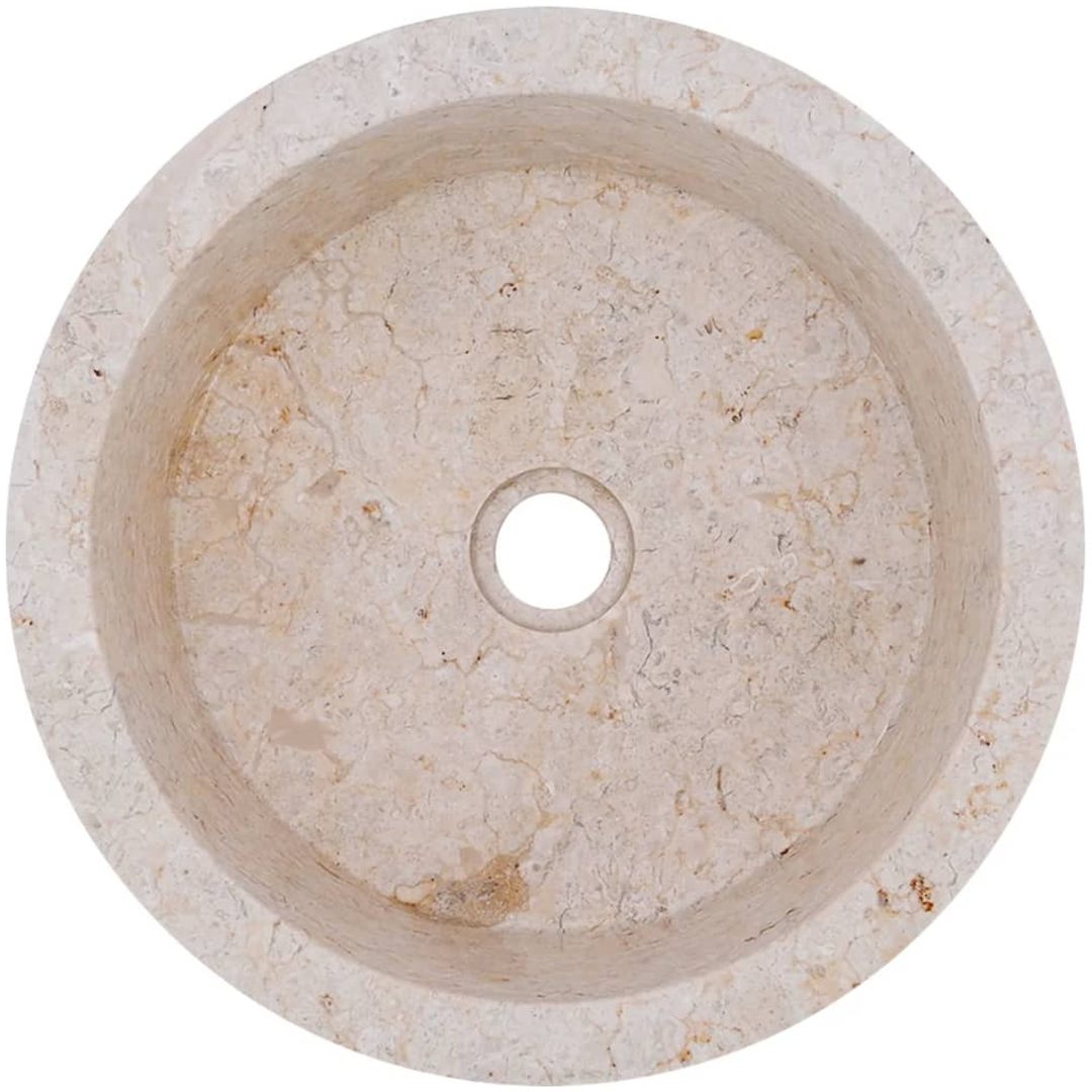 Handfat gräddvit ⌀40x15 cm marmor vidaXL – bild 7