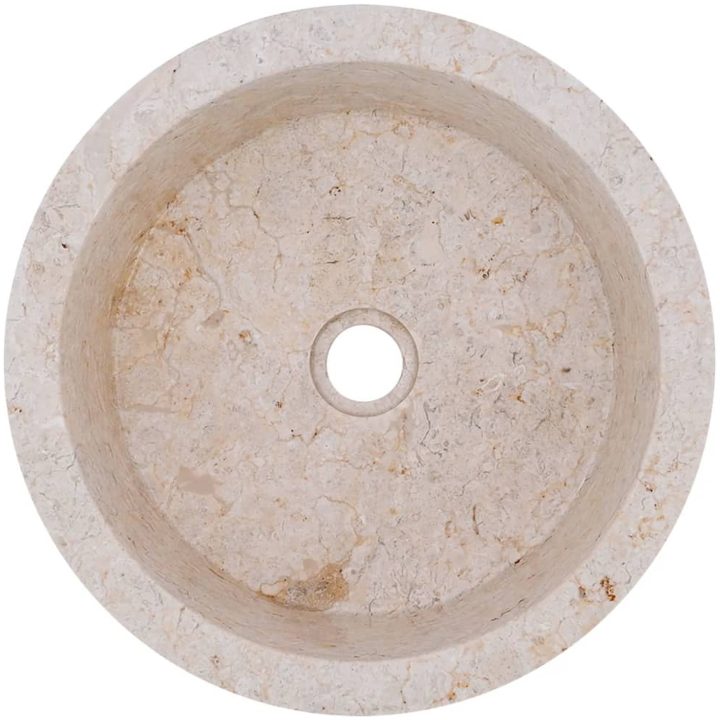Handfat gräddvit ⌀40x15 cm marmor vidaXL – bild 7