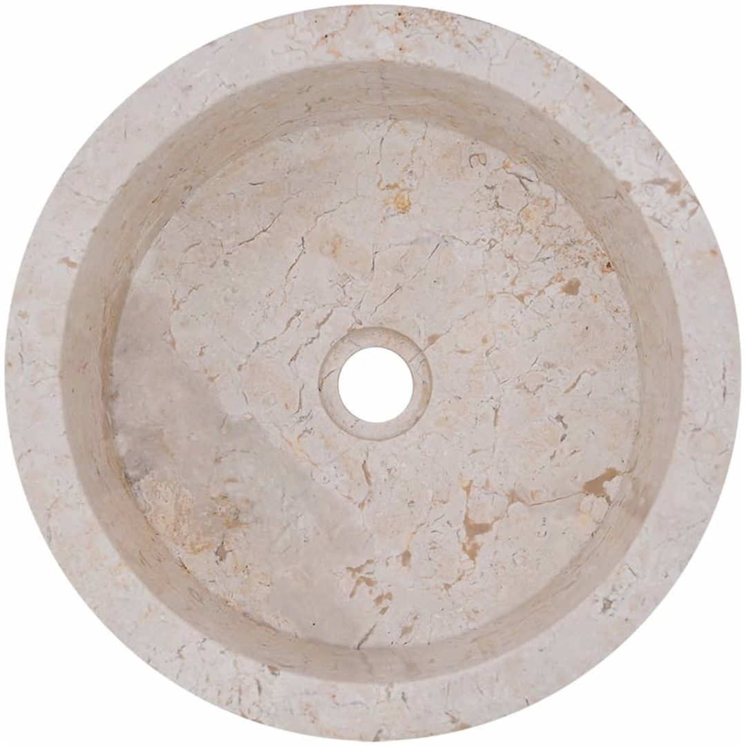 Handfat gräddvit ⌀40x15 cm marmor vidaXL – bild 8