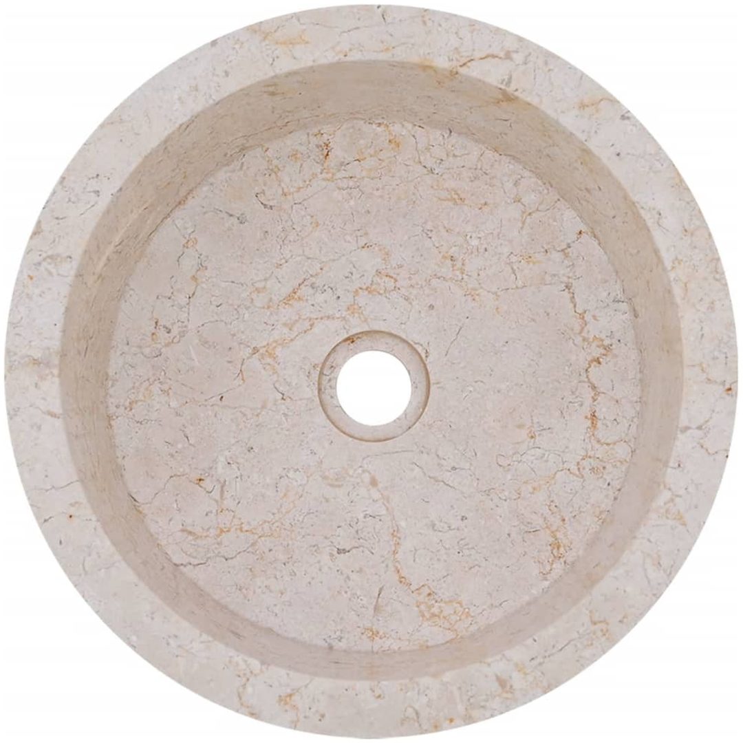 Handfat gräddvit ⌀40x15 cm marmor vidaXL – bild 10