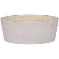 Handfat gräddvit ⌀40x15 cm marmor vidaXL