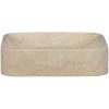 Handfat gräddvit 40x40x10 cm marmor vidaXL – miniatyr 2