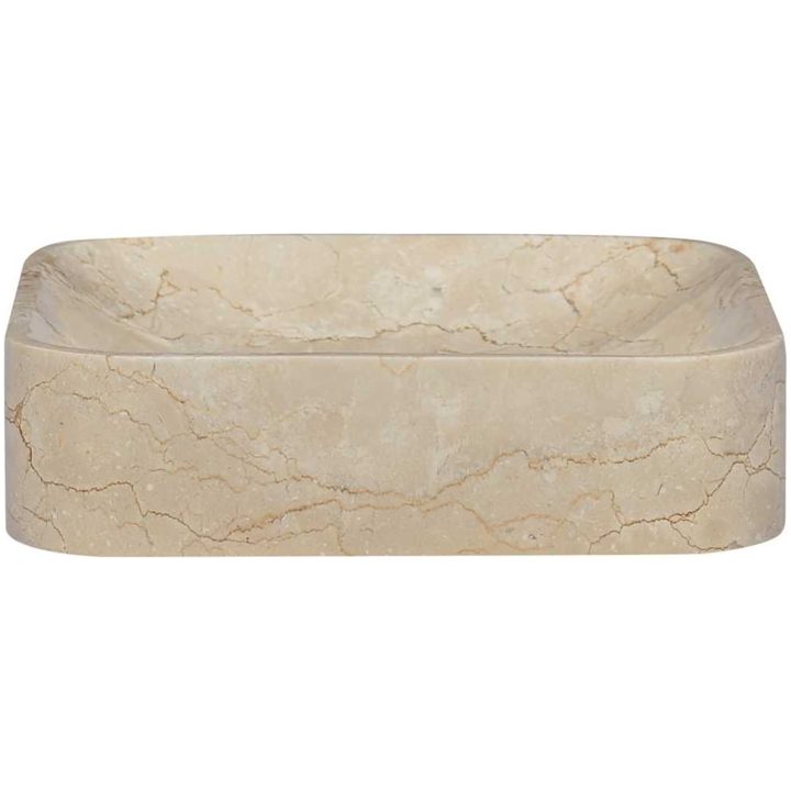 Handfat gräddvit 40x40x10 cm marmor vidaXL – bild 2
