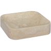 Handfat gräddvit 40x40x10 cm marmor vidaXL – miniatyr 3