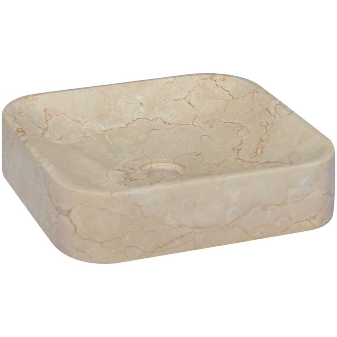 Handfat gräddvit 40x40x10 cm marmor vidaXL – bild 3