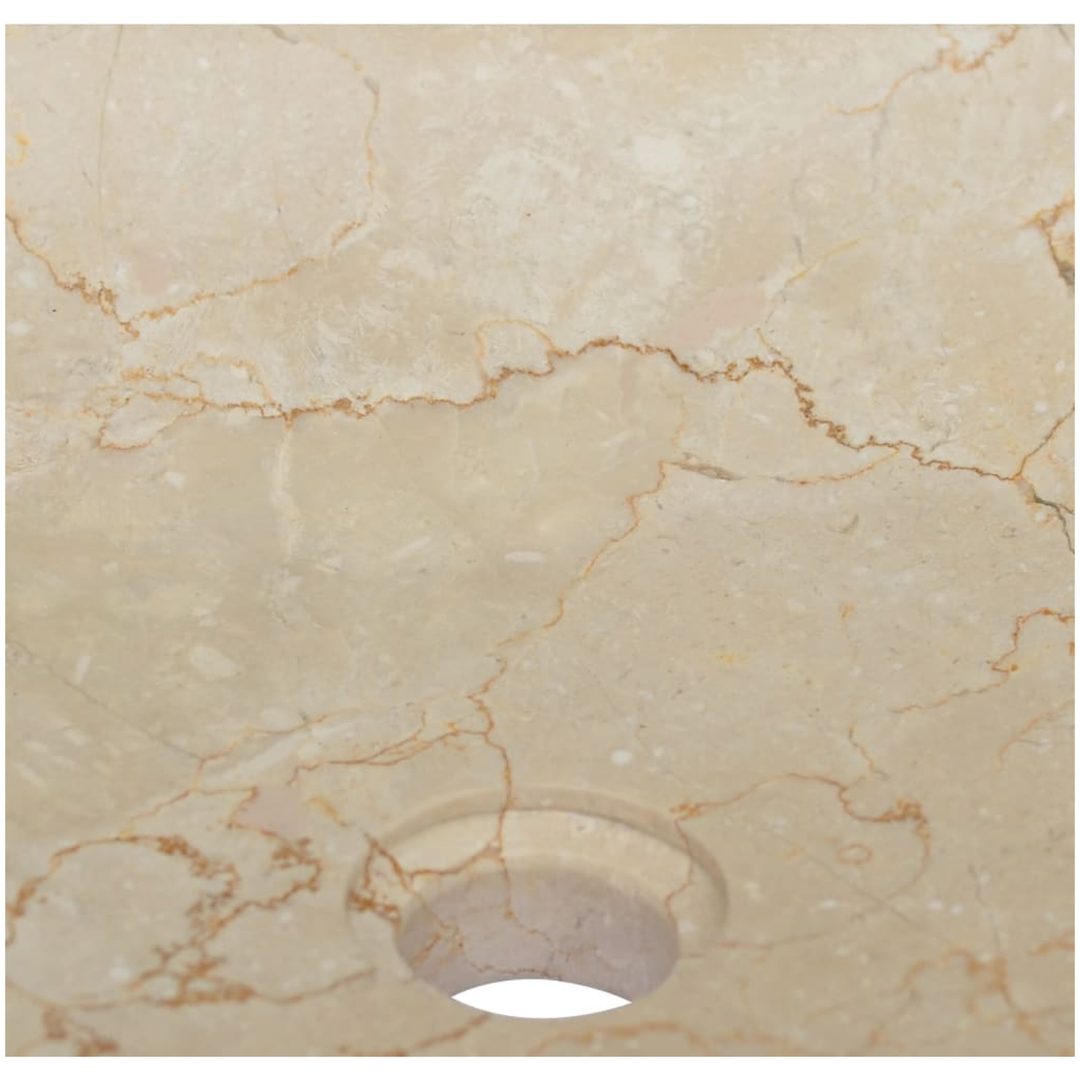 Handfat gräddvit 40x40x10 cm marmor vidaXL – bild 5