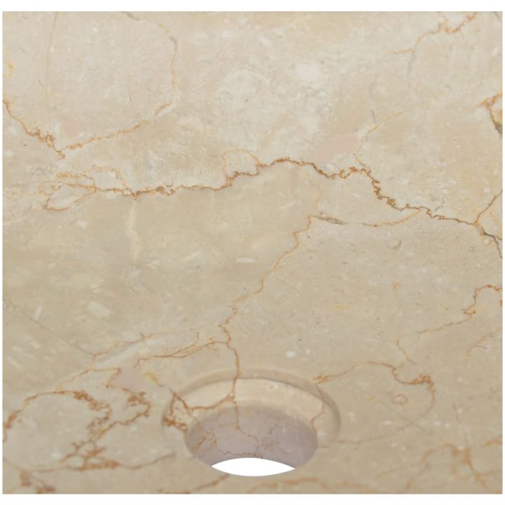 Handfat gräddvit 40x40x10 cm marmor vidaXL – bild 5