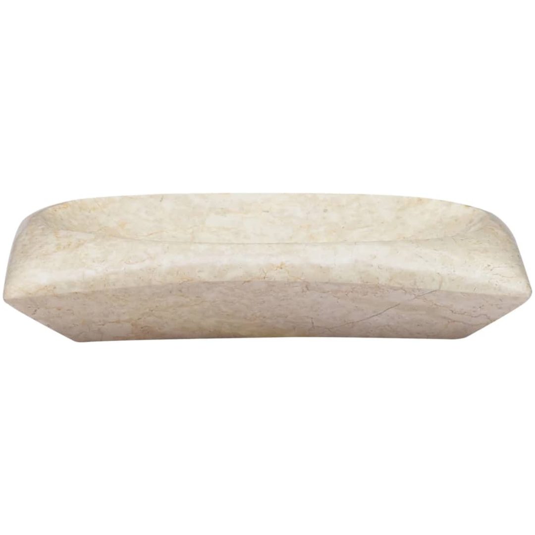 Handfat gräddvit 50x35x10 cm marmor vidaXL – bild 3