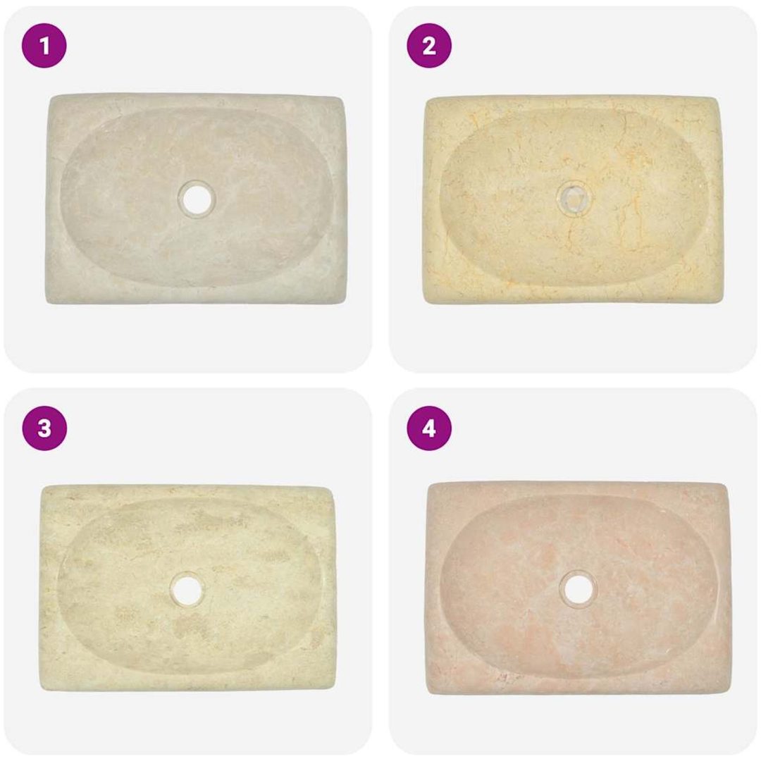 Handfat gräddvit 50x35x10 cm marmor vidaXL – bild 6