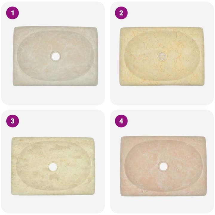 Handfat gräddvit 50x35x10 cm marmor vidaXL – bild 6