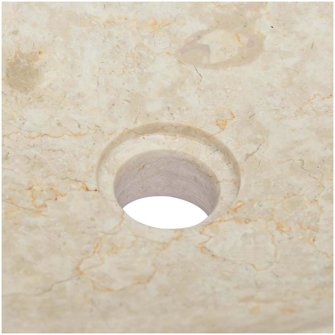 Handfat gräddvit 50x35x10 cm marmor vidaXL – bild 7