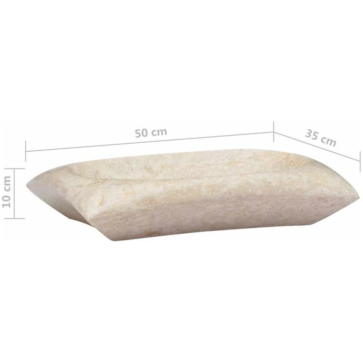 Handfat gräddvit 50x35x10 cm marmor vidaXL – bild 8