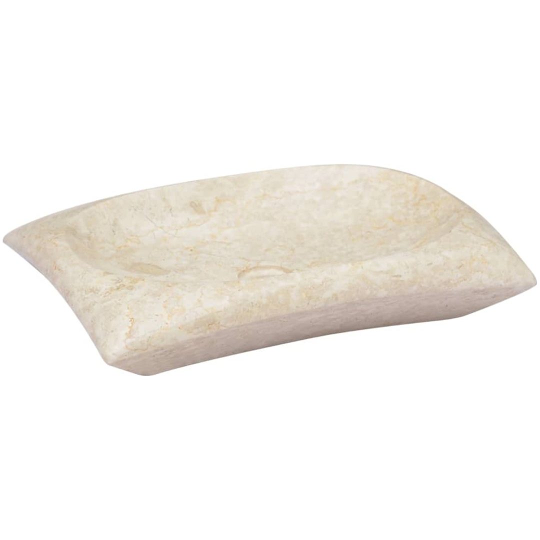 Handfat gräddvit 50x35x10 cm marmor vidaXL