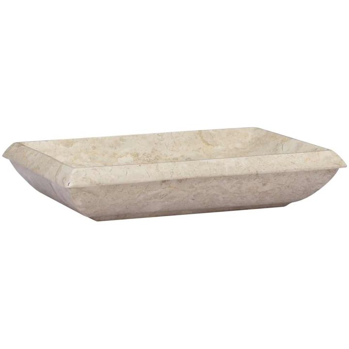 Handfat gräddvit 50x35x10 cm marmor vidaXL – bild 2
