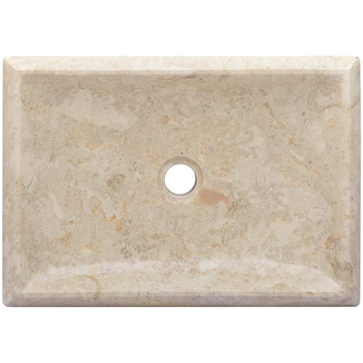 Handfat gräddvit 50x35x10 cm marmor vidaXL – bild 5