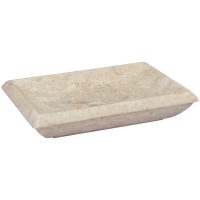 Handfat gräddvit 50x35x10 cm marmor vidaXL