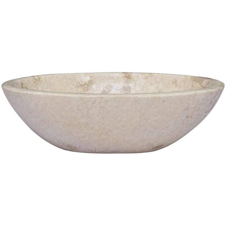 Handfat gräddvit 53x40x15 cm marmor vidaXL – bild 3