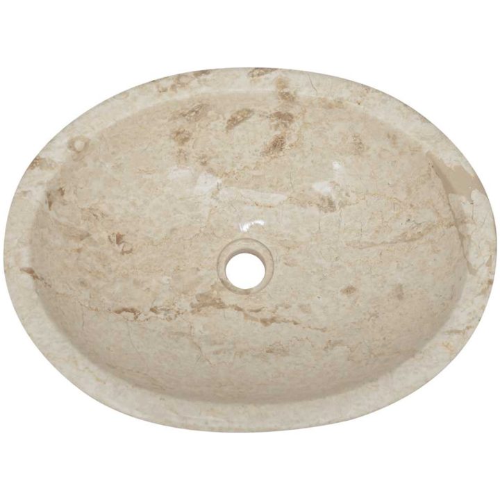 Handfat gräddvit 53x40x15 cm marmor vidaXL – bild 5