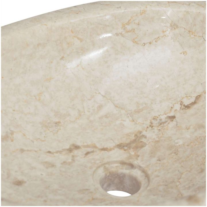 Handfat gräddvit 53x40x15 cm marmor vidaXL – bild 7
