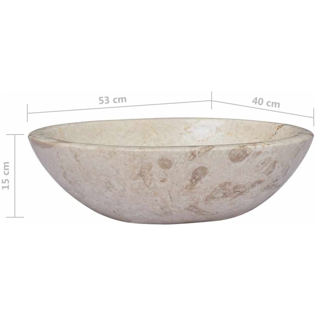 Handfat gräddvit 53x40x15 cm marmor vidaXL – bild 8
