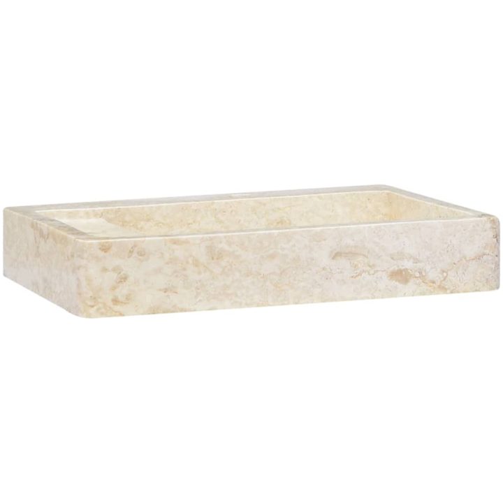 Handfat gräddvit 58x39x10 cm marmor vidaXL – bild 2