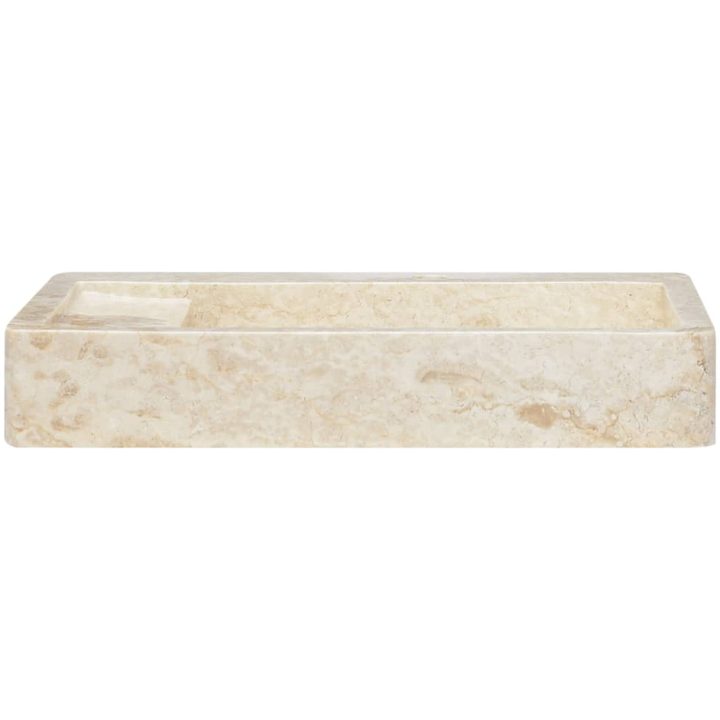 Handfat gräddvit 58x39x10 cm marmor vidaXL – bild 3