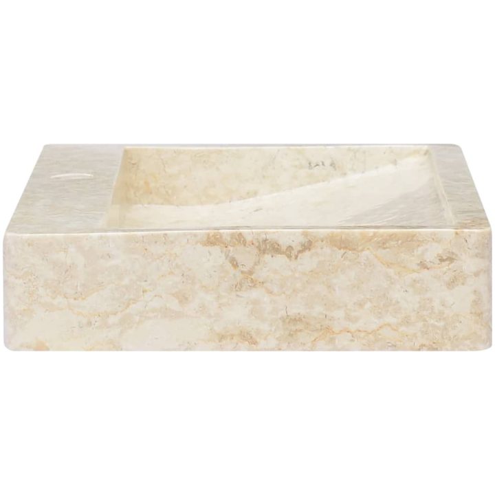 Handfat gräddvit 58x39x10 cm marmor vidaXL – bild 4