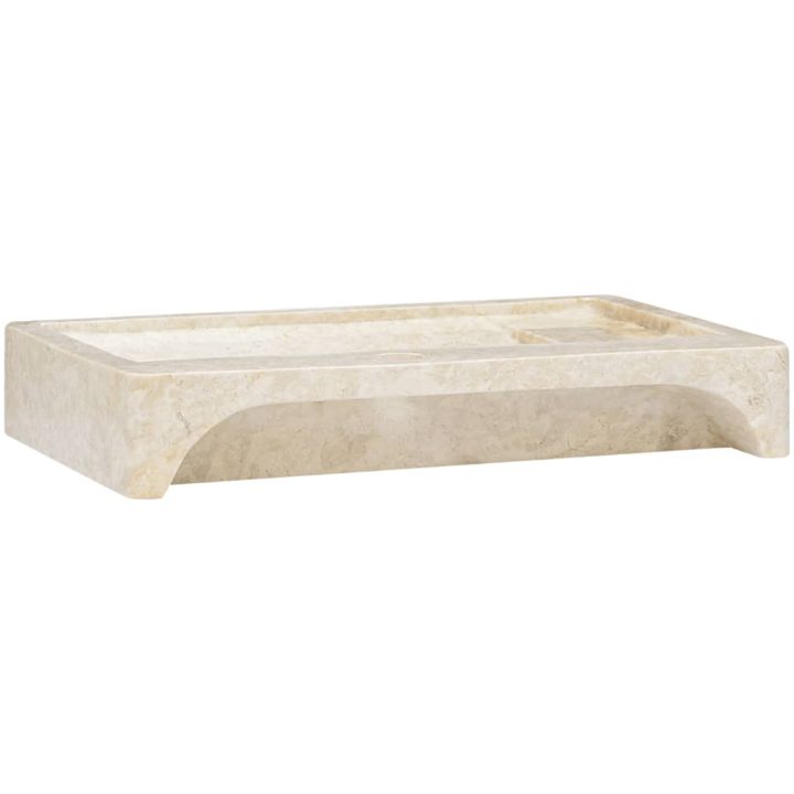 Handfat gräddvit 58x39x10 cm marmor vidaXL – bild 5