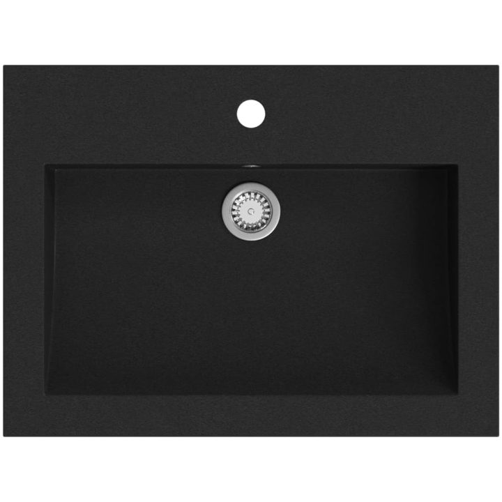 Handfat granit 600x450x120 mm svart vidaXL – bild 2
