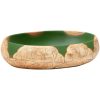 Handfat grön och brun oval keramik vidaXL 59 x 40 x 15 cm – miniatyr 2