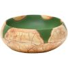 Handfat grön och brun oval keramik vidaXL 59 x 40 x 15 cm – miniatyr 5