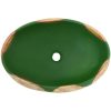 Handfat grön och brun oval keramik vidaXL 59 x 40 x 15 cm – miniatyr 6