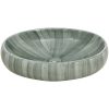 Handfat grön oval keramik vidaXL 59 x 40 x 15 cm – miniatyr 4