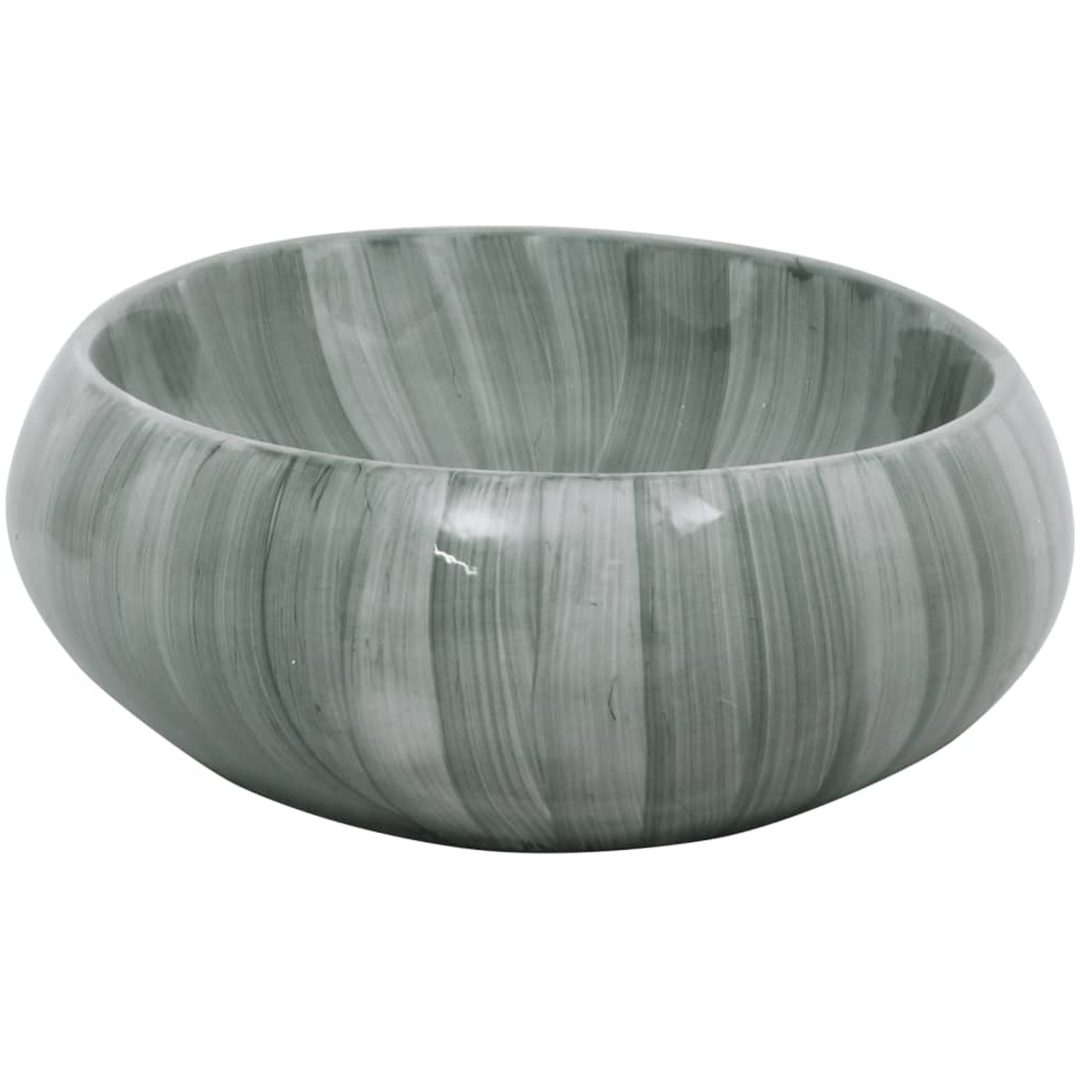 Handfat grön oval keramik vidaXL 59 x 40 x 15 cm – bild 5