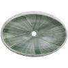 Handfat grön oval keramik vidaXL 59 x 40 x 15 cm – miniatyr 6
