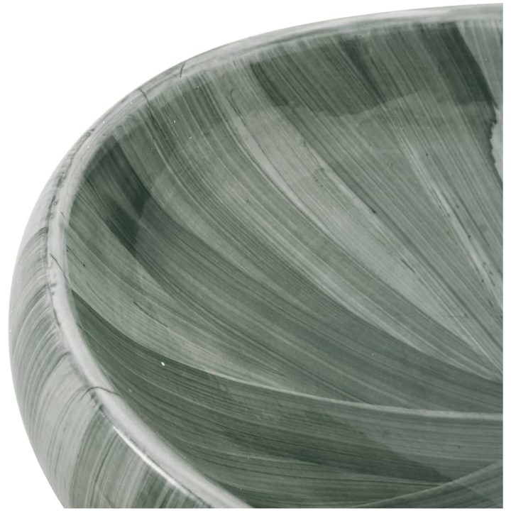 Handfat grön oval keramik vidaXL 59 x 40 x 15 cm – bild 7
